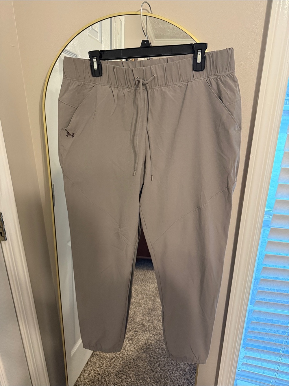 Under Armour Women's Taupe Elastic-Waist Track Pants
